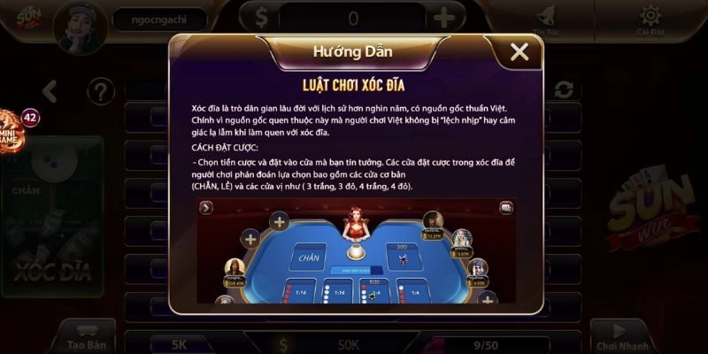 Hướng dẫn chơi xóc đĩa online đơn giản